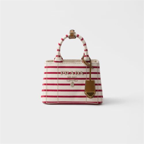Prada Jardinière striped cotton canvas mini-bag