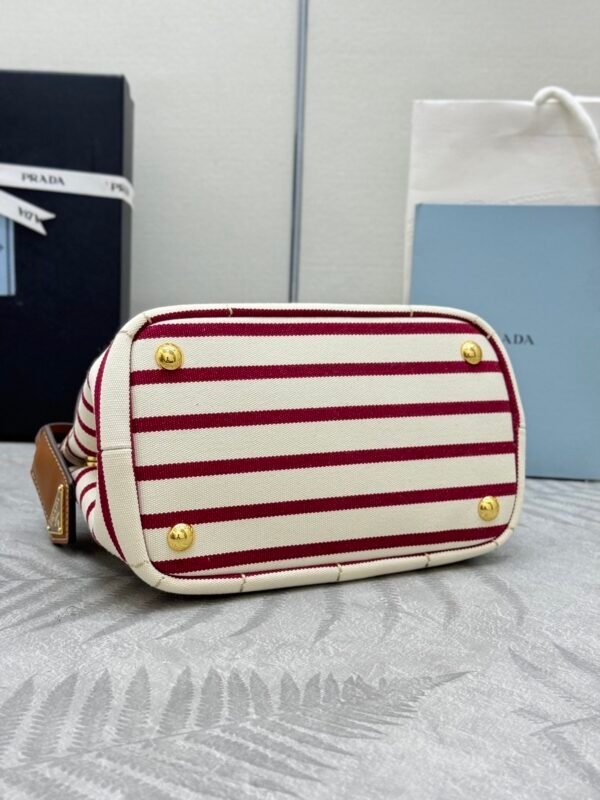 1BA038_2HJN red (5) Prada Jardinière striped cotton canvas mini-bag
