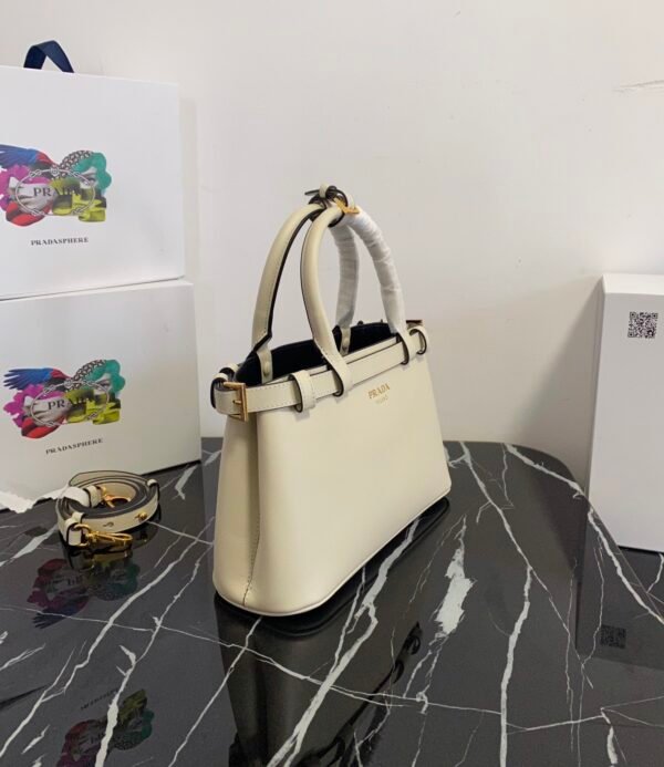 1BA418_2CYS (2) Prada Buckle small leather handbag with double belt