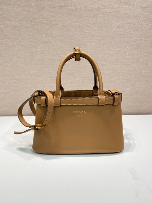 Prada Buckle small leather handbag with double belt