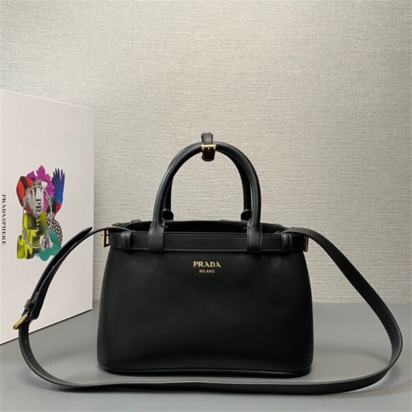 Prada Buckle small leather handbag with double belt