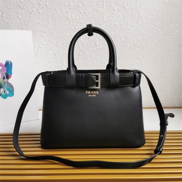 Prada Buckle small leather handbag with belt