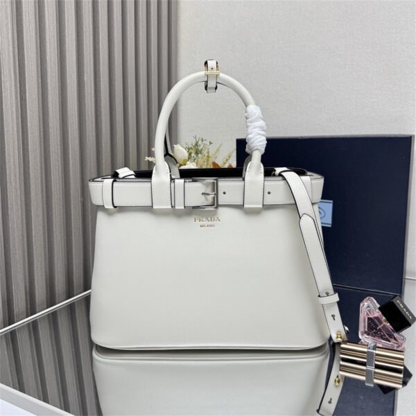 Prada Buckle small leather handbag with belt