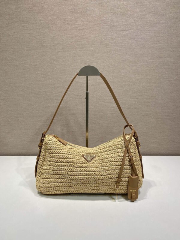 Prada Aimée large crochet and leather bag