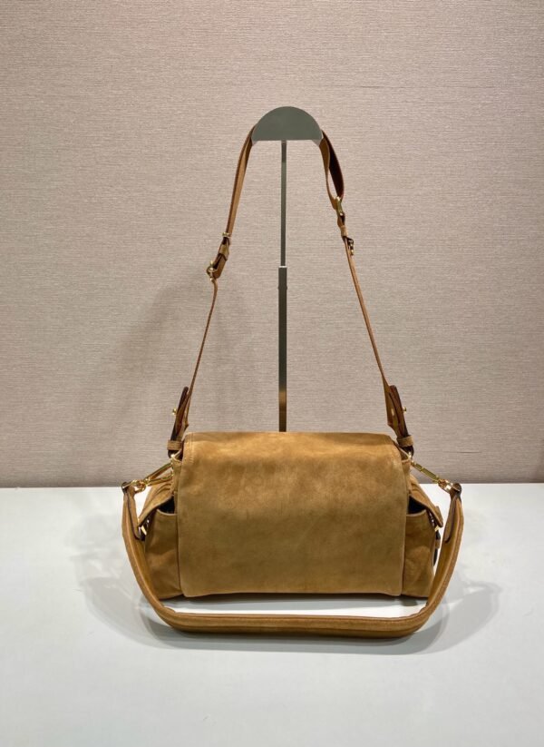 1BD394_008 (3) Prada Explore medium suede shoulder bag with flap