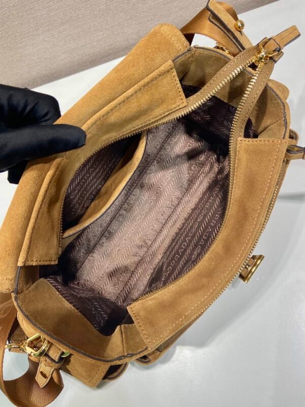 1BD394_008 (5) Prada Explore medium suede shoulder bag with flap