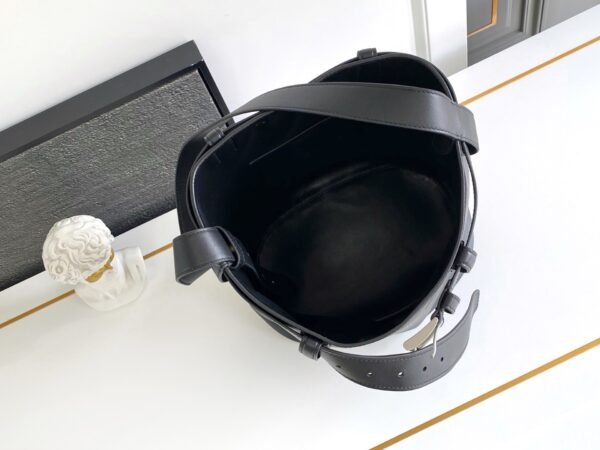 Prada Buckle leather bucket bag with belt