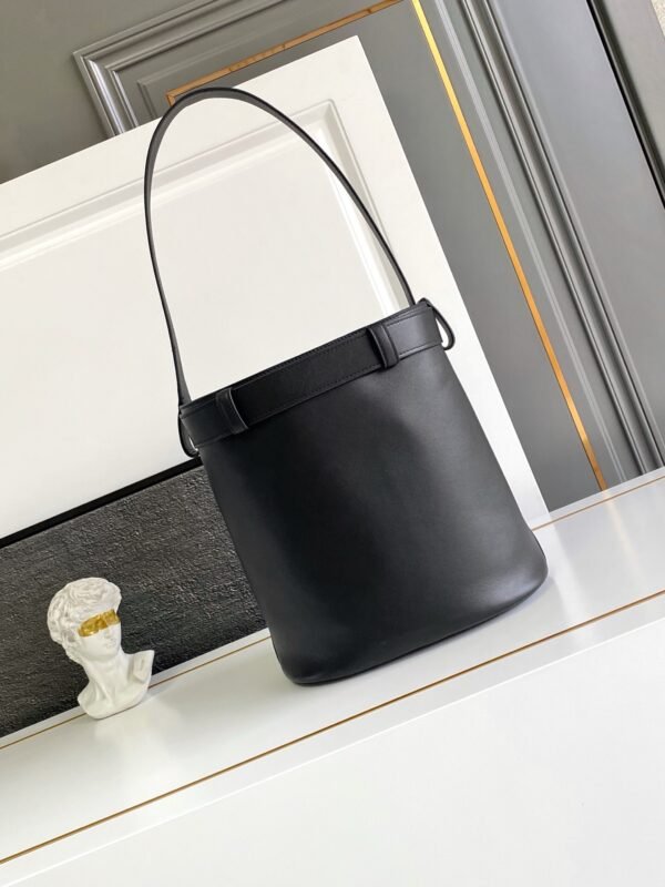 Prada Buckle leather bucket bag with belt