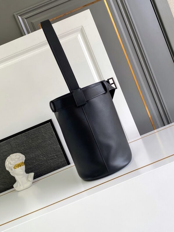 Prada Buckle leather bucket bag with belt