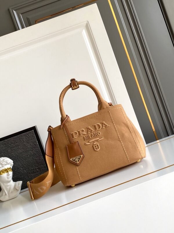 1BG464_2CYA (2) Prada Jardinière small cotton canvas handbag
