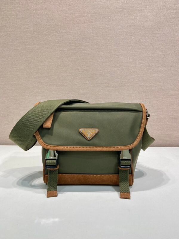 2VD066_384 (2) Medium Re-Nylon and suede shoulder bag