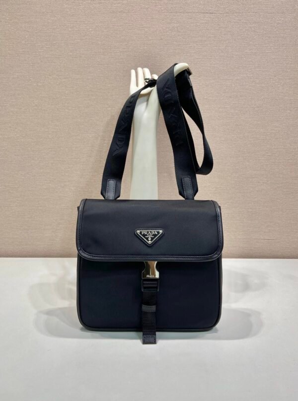Re-Nylon and Saffiano leather shoulder bag