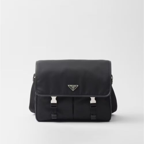 Re-Nylon and Saffiano leather shoulder bag