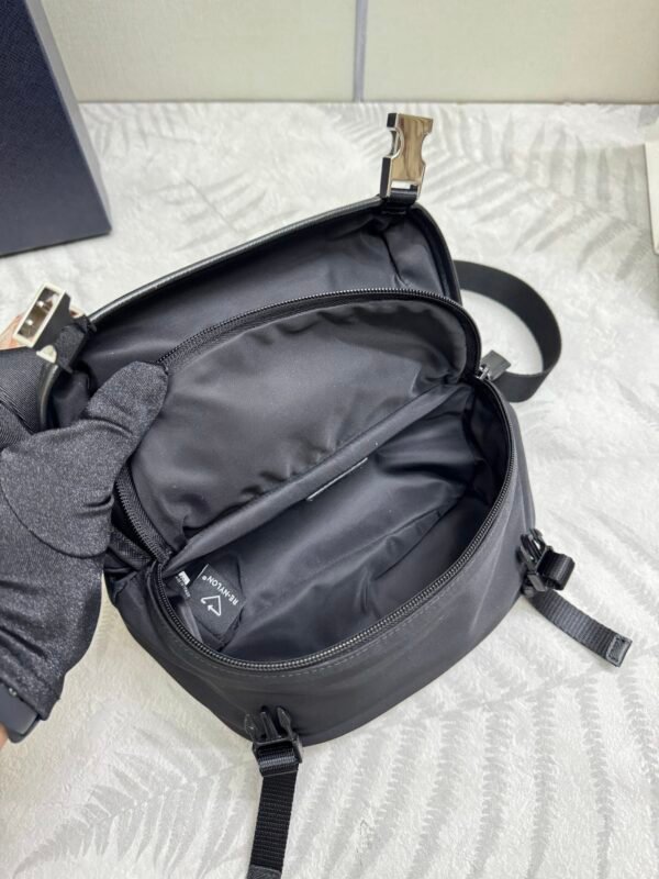 Re-Nylon and Saffiano leather shoulder bag