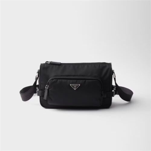 2VH192_2DMG (1) Medium Re-Nylon and Saffiano leather shoulder bag