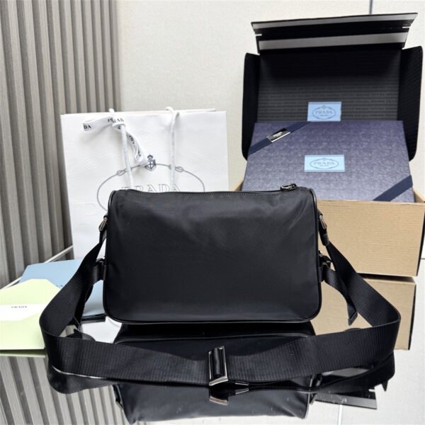 2VH192_2DMG (6) Medium Re-Nylon and Saffiano leather shoulder bag