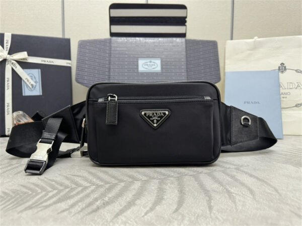 2VL977_2DMG (2) Re-Nylon and Saffiano leather belt bag