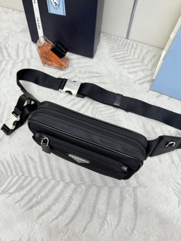 2VL977_2DMG (3) Re-Nylon and Saffiano leather belt bag