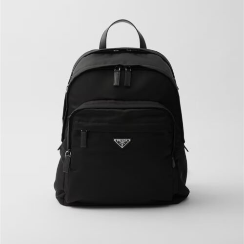 Re-Nylon and Saffiano leather backpack