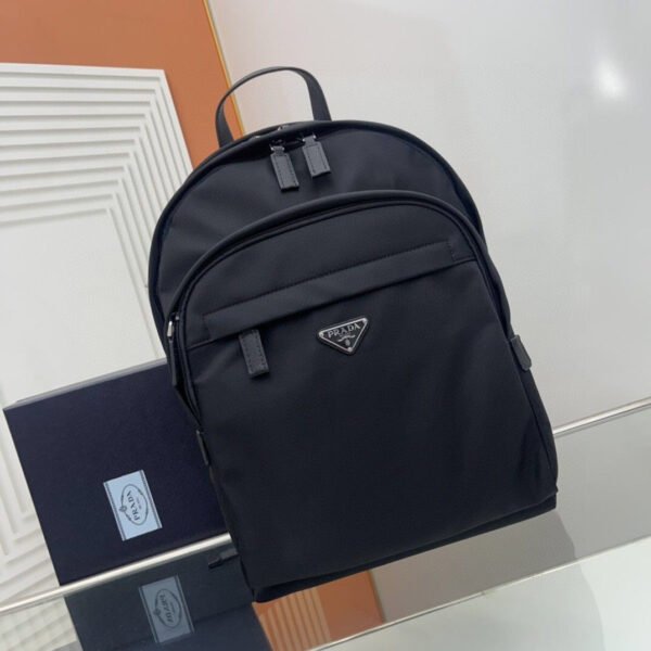 Re-Nylon and Saffiano leather backpack