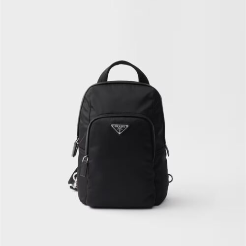 Re-Nylon and Saffiano leather backpack