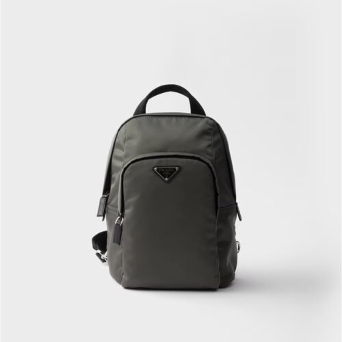 Re-Nylon and Saffiano leather backpack
