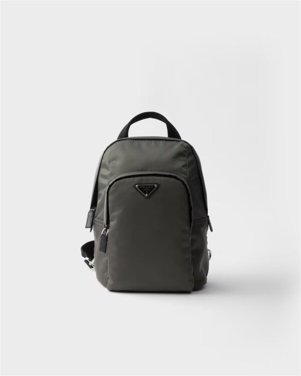 Re-Nylon and Saffiano leather backpack