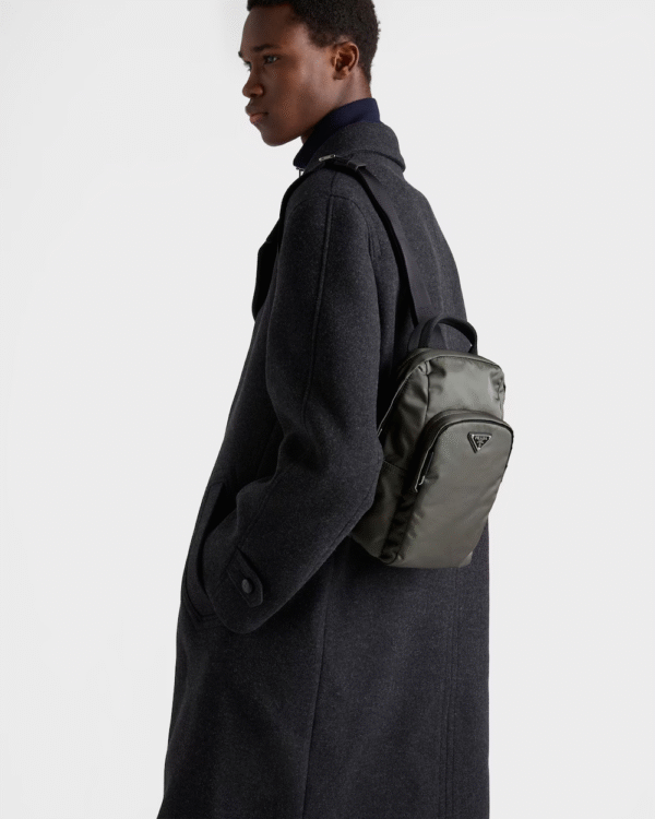 Re-Nylon and Saffiano leather backpack