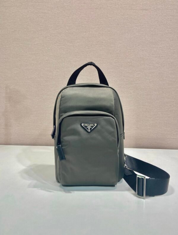 Re-Nylon and Saffiano leather backpack