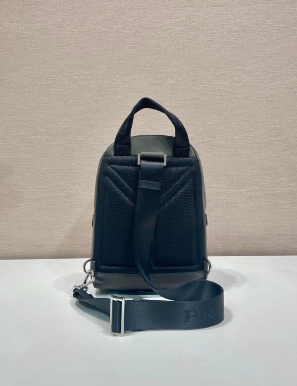 Re-Nylon and Saffiano leather backpack
