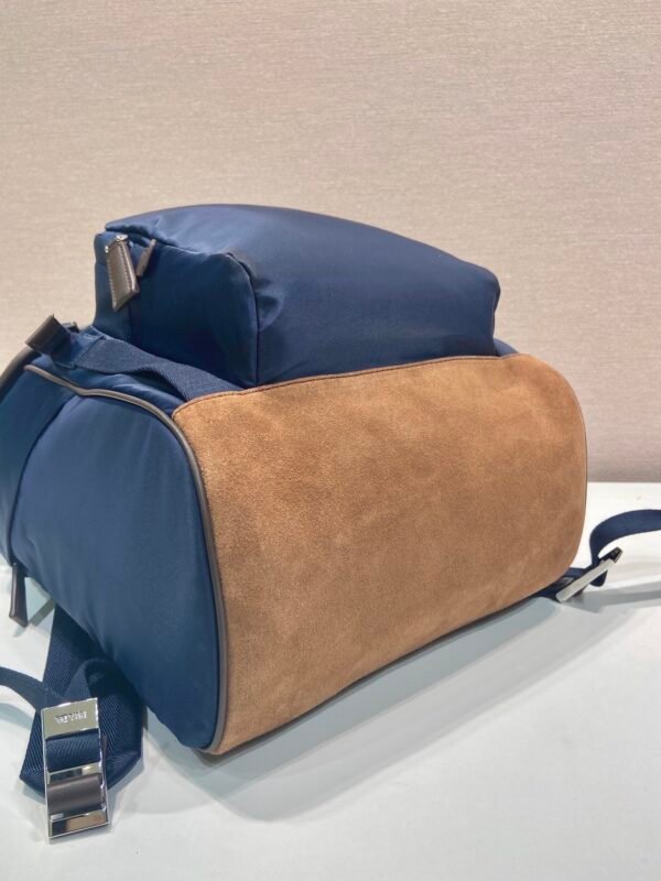 Re-Nylon and leather backpack