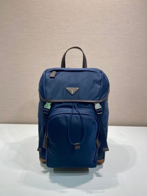 Re-Nylon and leather backpack