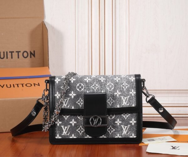 LOUIS VUITTON Dauphine MM Women's Shoulder Bag Denim