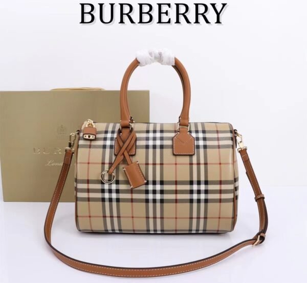 p81097891 (2) Burberry Medium Plaid Bowling Bag p81097891
