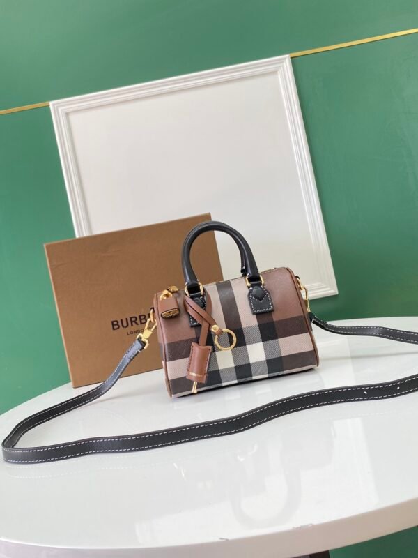 Burberry Mini Plaid Bowling Bag brown p81122261