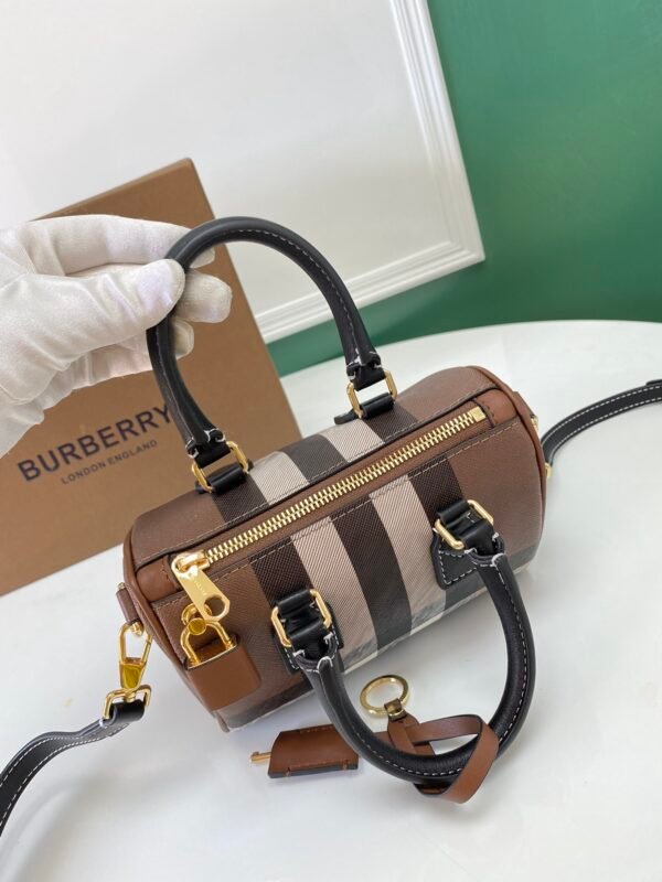 Burberry Mini Plaid Bowling Bag brown p81122261