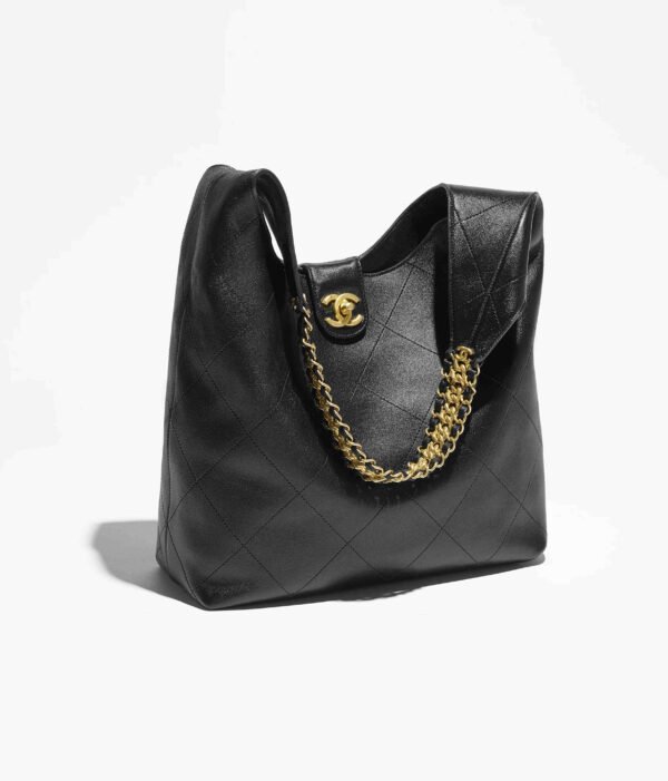 CHANEL Medium HOBO BAG SHINY LAMBSKIN & GOLD-TONE METAL