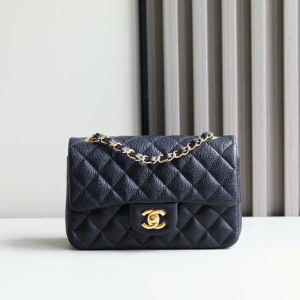 CF Mini Black 20cm (1) Chanel CF Mini Cowhide Black 20cm