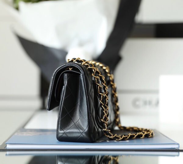 CHANEL CF CLASSIC 11.12 LAMBSKIN HANDBAG SMALL BLACK