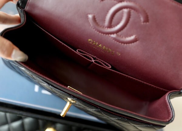 CHANEL CF CLASSIC 11.12 LAMBSKIN HANDBAG SMALL BLACK