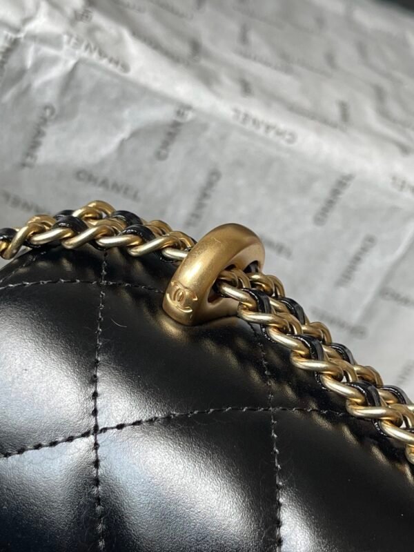 CHANEL 24C Double Gold Bead Handbag 19cm