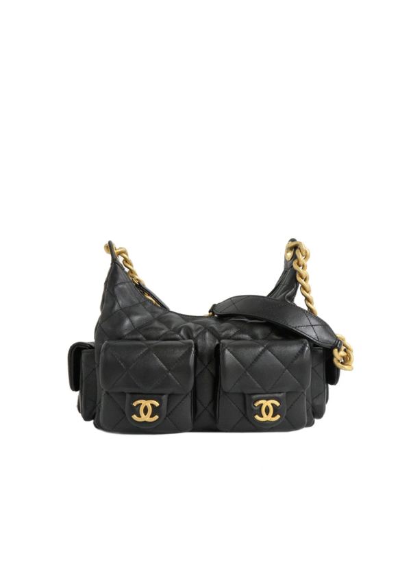 CHANEL HOBO BAG POLISHED LAMBSKIN LARGE
