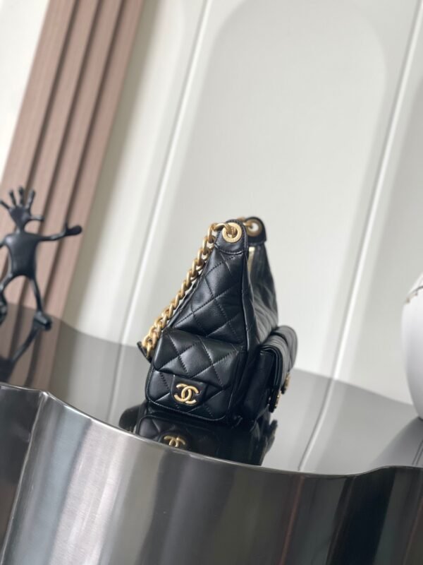 CHANEL HOBO BAG POLISHED LAMBSKIN LARGE