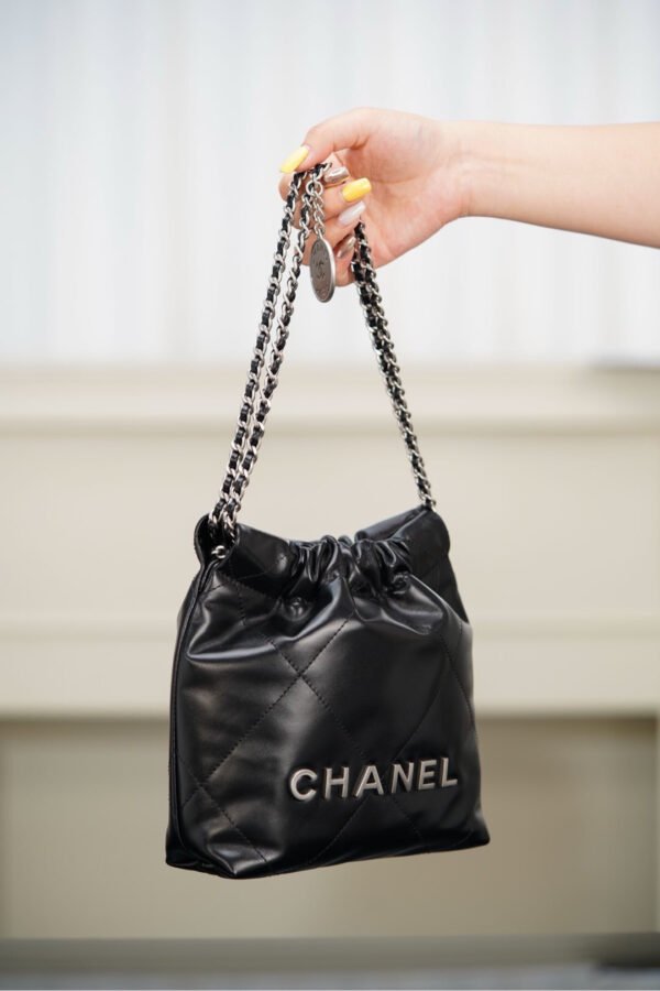 Chanel 22 Mini Black Silver-Tone Metal (3) Chanel 22 Mini Handbag Shiny Calfskin & Silver-Tone Metal