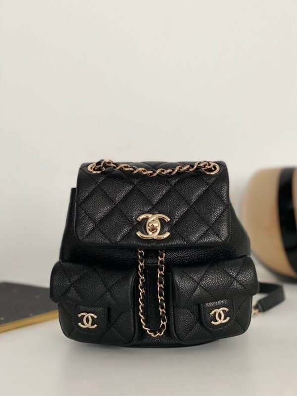 Chanel 23p duma backpack black 17 (4) Chanel duma backpack Lychee leather