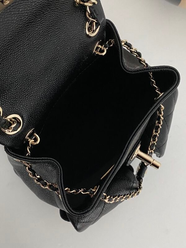 Chanel 23p duma backpack black 17 (6) Chanel duma backpack Lychee leather
