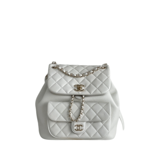 Chanel 24p Duma Large White (1) Chanel 24p Duma Large Calfskin