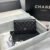 CHANEL WOC SILVER CC LOGO LAMBSKIN CHAIN BAG