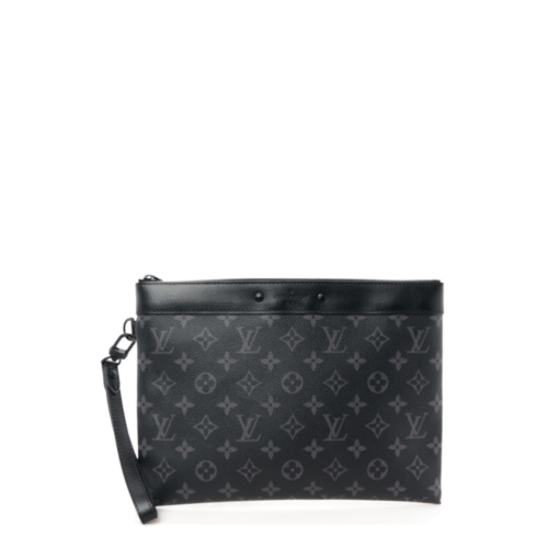 M81570 (1) LOUIS VUITTON Monogram Eclipse Pochette To-Go Black M81570