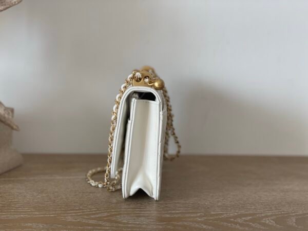 CHANEL 24C small gold ball double bead chain woc